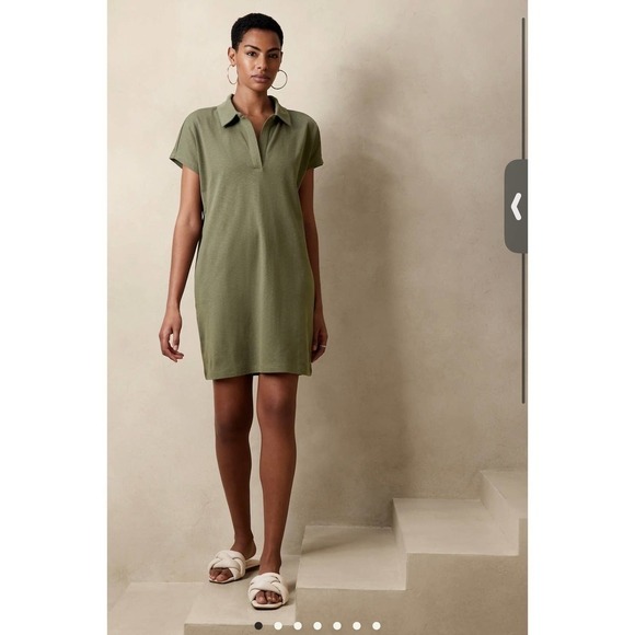 Banana Republic Women’s Collared Knit Mini Dress Army Green Size XS - Picture 1 of 6